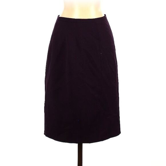 Classiques Entier Dark Purple Wool Knee Length Pencil Skirt Dark Academia 4 - Picture 1 of 8